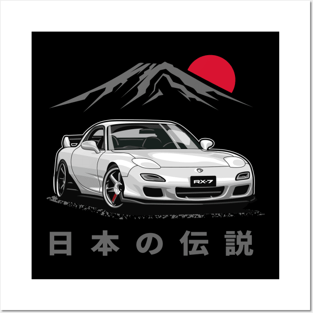 JDM Tuner RX-7 (Sunbeam Silver) Wall Art by Jiooji Project